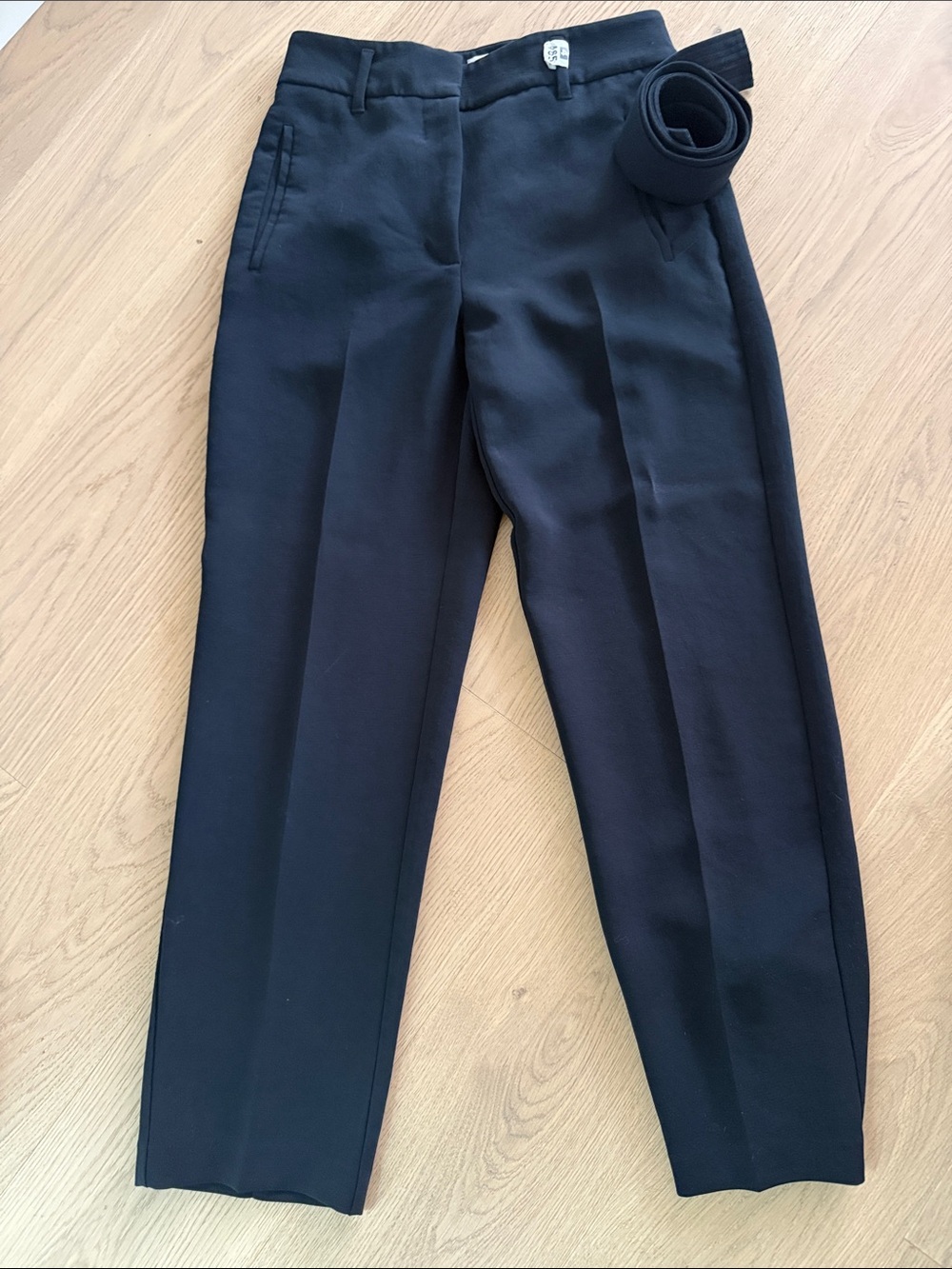 Wilfred Black Cropped Straight Trousers